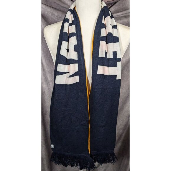 Town Pool Nantucket Navy And Striped Reversible Winter Scarf - Picture 6 of 9